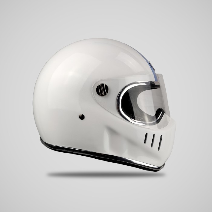 Helm - Helm Custom Classic Simpson Bandit Rx Stig Putih Bmw - Fourtin Garage