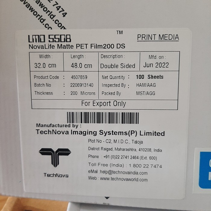 

BRG BARU Technova LMO 200 Micron Kertas Synthetic