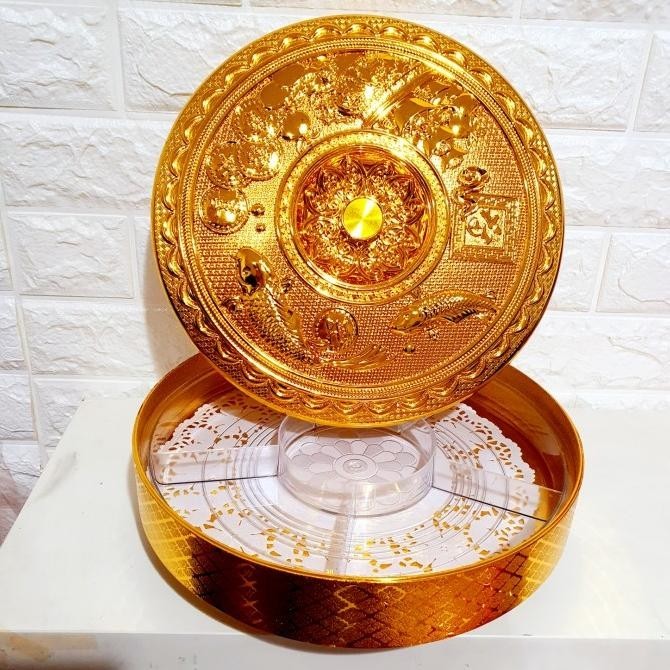 

Terbaik Tempat Permen Kue Imlek Fu Hoki Tempat Kue Putar Rolling Pan Candy Jar Limited Edition