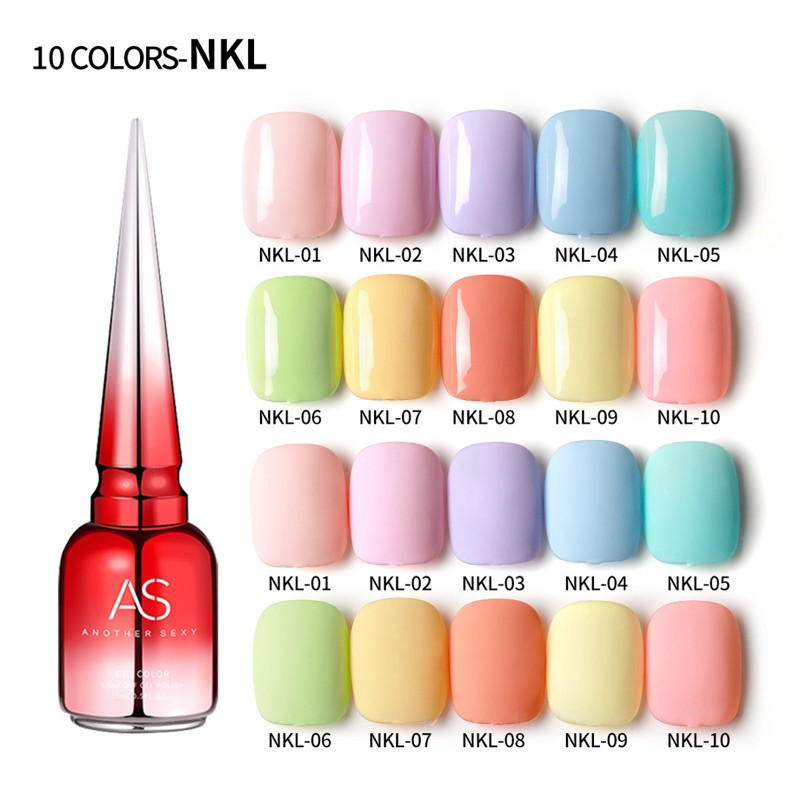 AS NKL NAIL GEL POLISH SET KUTEK GEL POLISH ISI 10 WARNA