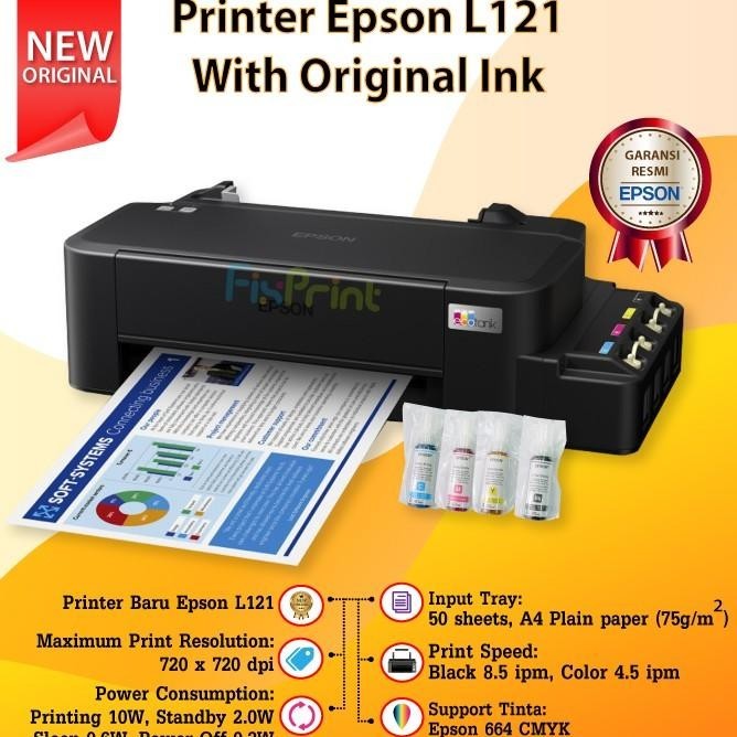 Printer Epson L121 A4 Ink Tank Printer Epson L121 L 121 L121 Garansi