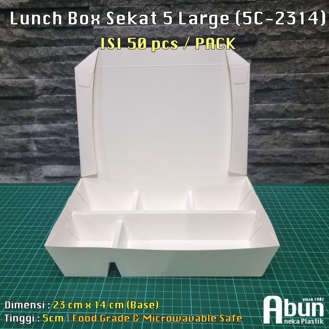 New Lunch Box Sekat 5 Ergopak 5C-2314 (Pack 50 Pcs) Berkualitas