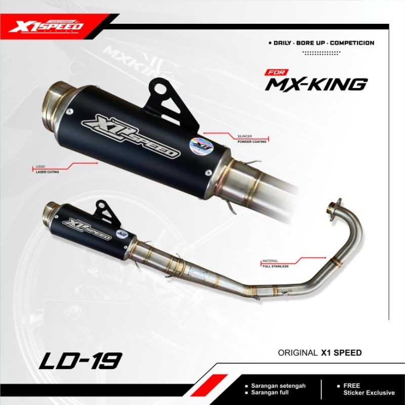Knalpot MX king type Road race, Kenalpot racing Original X1 Speed