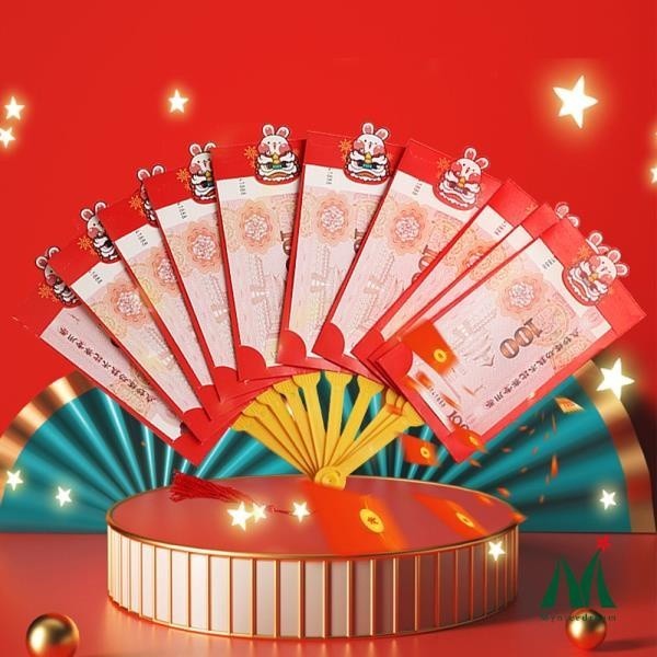 

Ohaya angpao Angpau Merah Tahun Baru Cina / Imlek Bentuk Kipas 2023