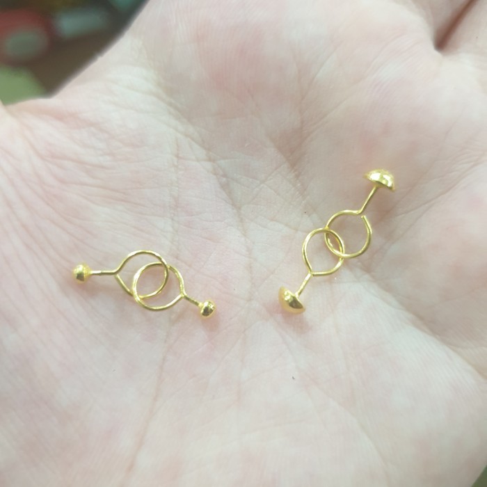 ANTING PENTOL TOGE BAYI ANAK EMAS ASLI 950 24K 24 KARAT 0,5GRAM
