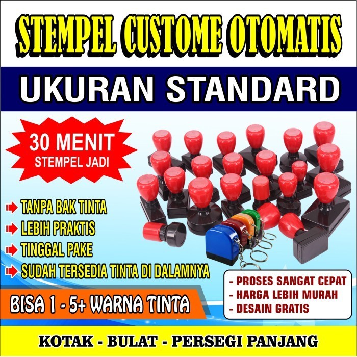 

TERMURAH PROMO!!! STEMPEL FLASH / STEMPEL WARNA OTOMATIS CUSTOM UKURAN STANDARD