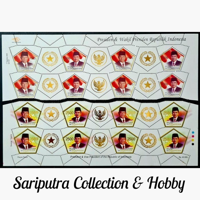 

HOT SALE Prangko Indonesia 2005, Presiden SBY dan Wapres Yusuf Kalla, 4 x 4v/c