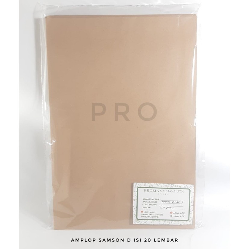 

MURAH AMPLOP COKLAT SAMSON D FOLIO F4 ISI 100 LEMBAR