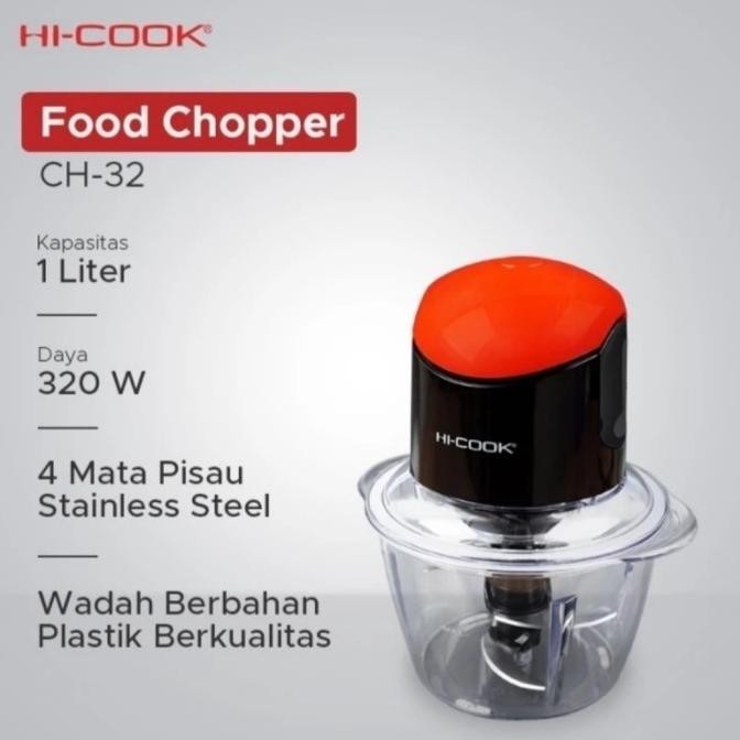 Hi-Cook Food Chopper Pemotong Makanan Ch-32 Melvinramanashop
