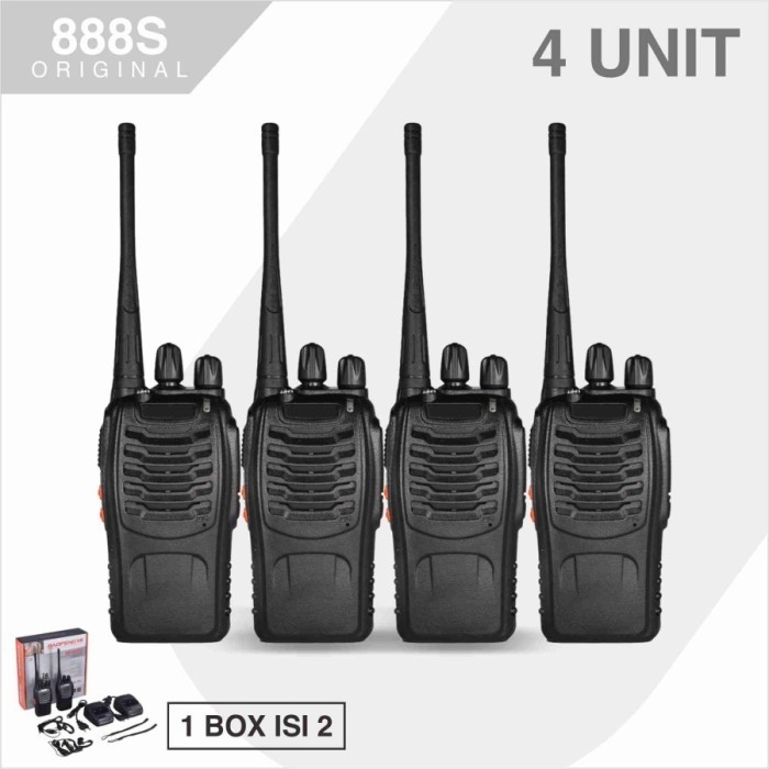 PAKET 4 UNIT BF-888S RADIO HT HANDY TALKIE WALKIE TALKIE