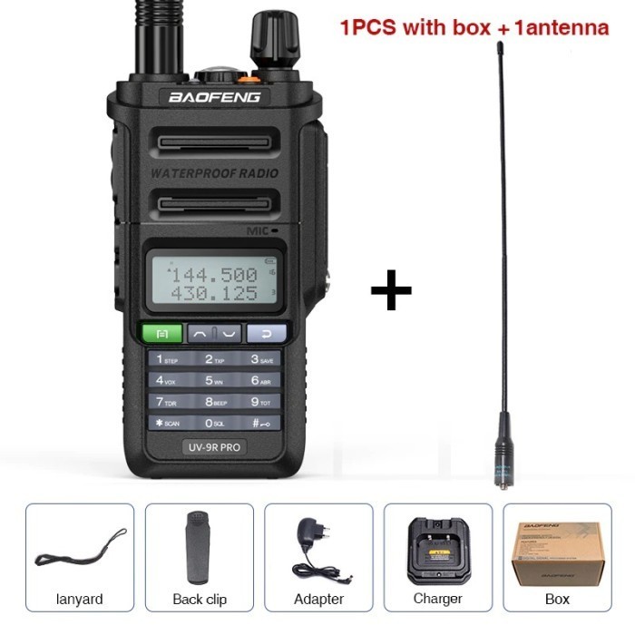 HT BF UV-9R PRO IP68 WATERPROOF WALKIE TALKIE 18W 9800MAH