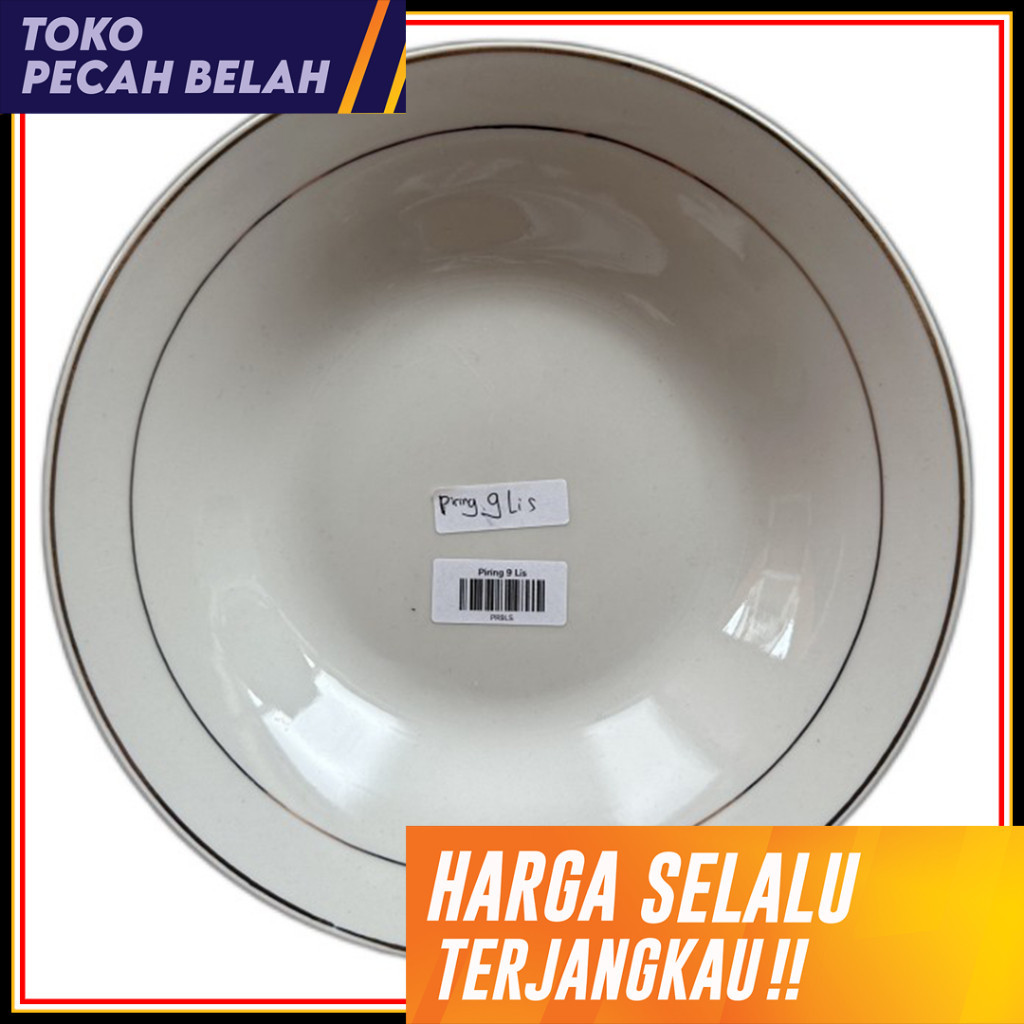 Piring Makan 9 Lis Hokita Porcelain Ware