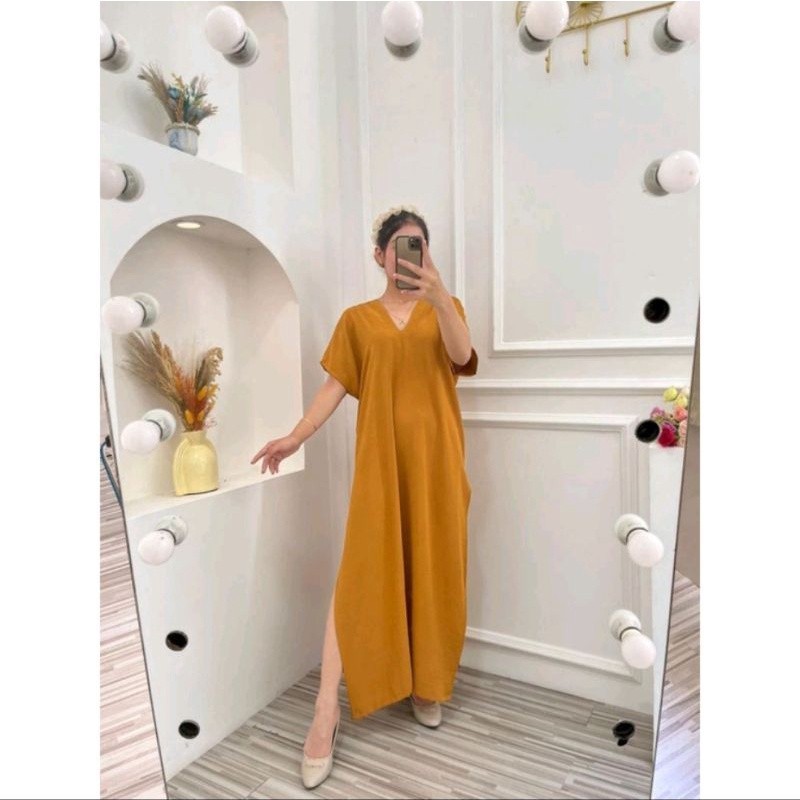 V2B LONG DRESS BLOUSE TUNIK BELAHAN BAHAN CRINKLE AIRFLOW PREMIUM LONG SQUARE NAGITA CRINCLE AIR