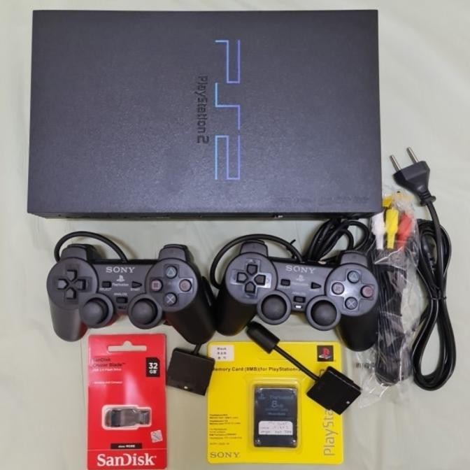 Paket Ps2 Seri 3 + Fd 32Gb Full Game Free 2 Stik Hitam Premium