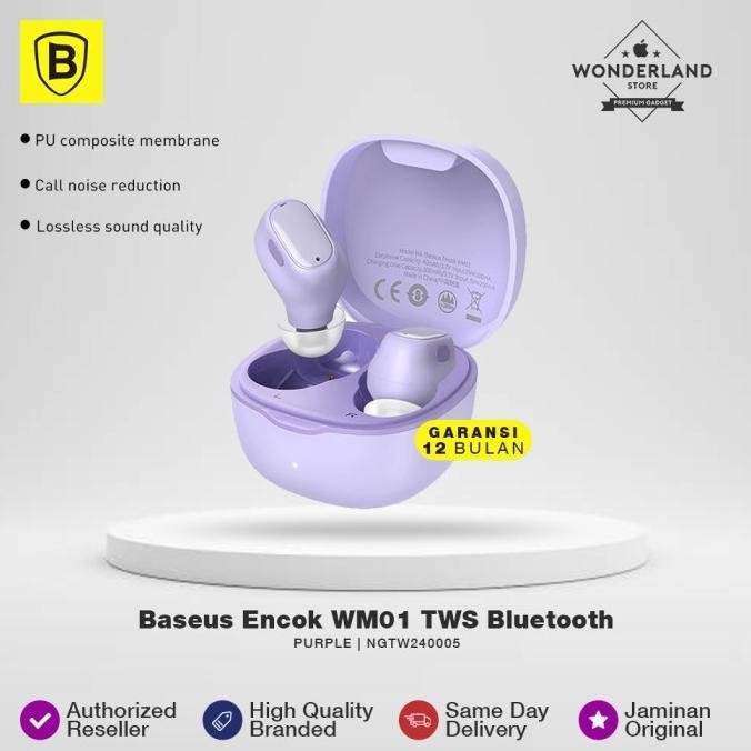 Baseus Earphone / Headset Earbuds Bluetooth Wireless TWS Encok WM01