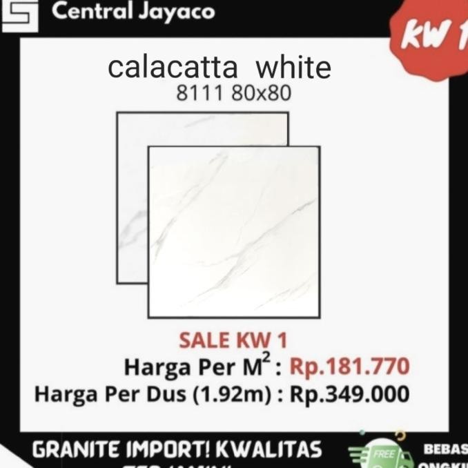 Granit / Granite Tile Microcrystal 80X80 White Statuario 8111