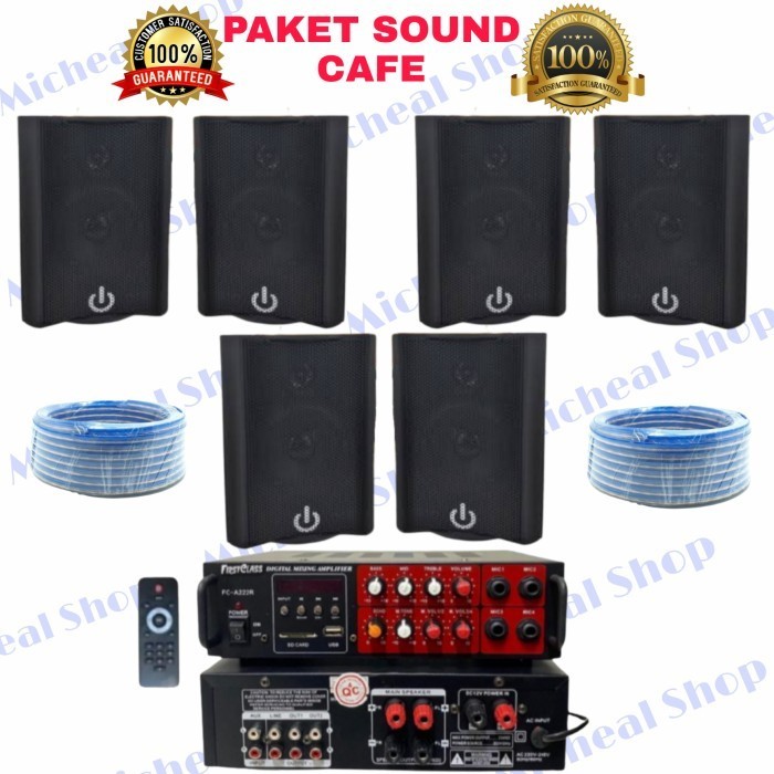 PAKET SOUND SISTEM CAFE INDOOR 6 TITIK SPEAKER 4"