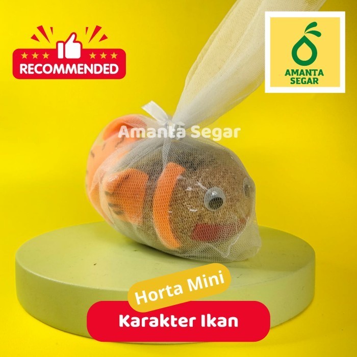 Boneka Horta Mini Karakter Ikan Boneka Edukasi Bisa Tumbuh Rumput Terbatas