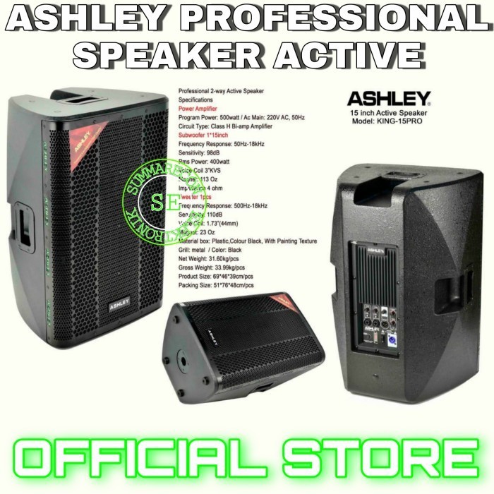 SPEAKER AKTIF 15 INCH ORIGINAL ASHLEY KING 15 PRO
