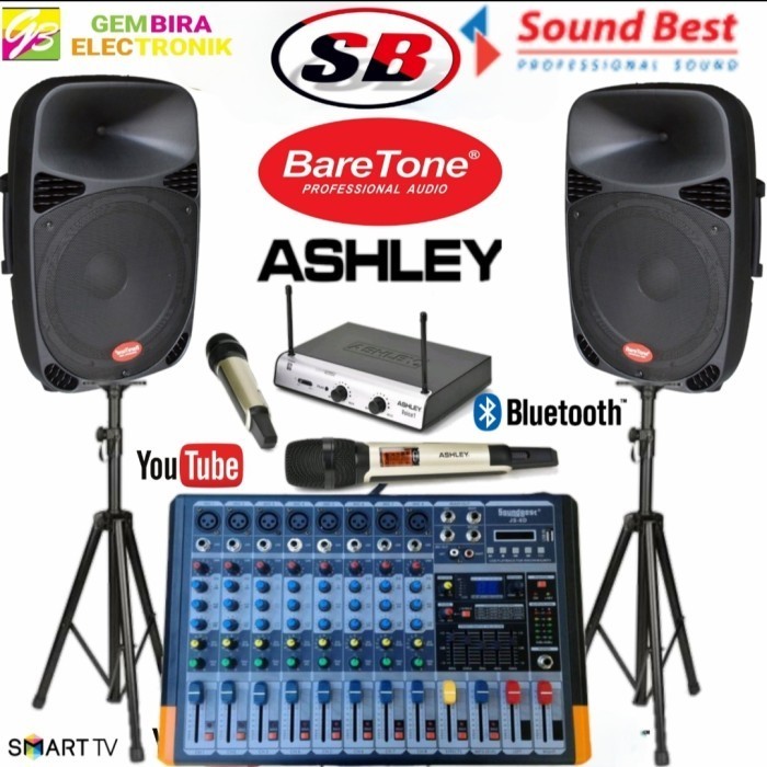 PAKET SPEAKER BARETONE 15 INCH POWER MIXER SOUNDBEST 8 CHANNEL
