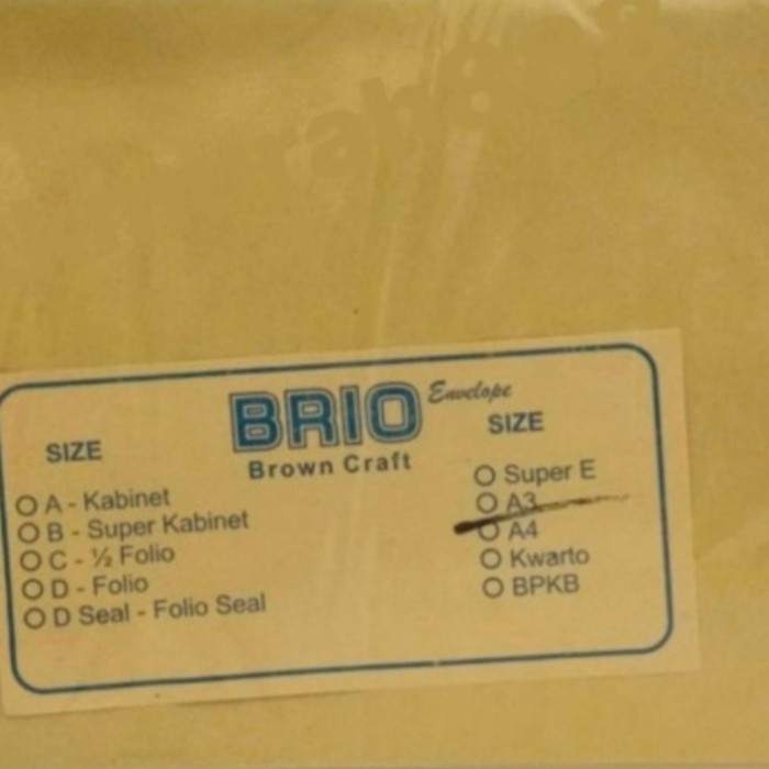 

AMPLOP COKLAT A3 BRIO Bellvin Store
