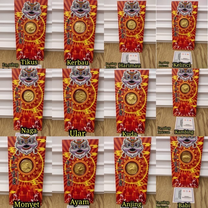 

Angpao Emas 12 Shio Angpao Imlek Hadiah Angpao Ulang Tahun Tahun Baru Bellvin Store