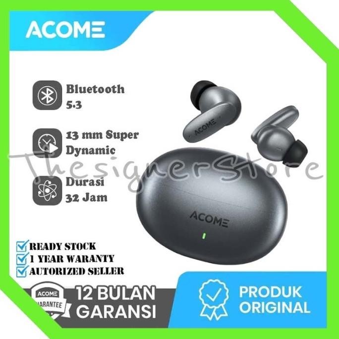 Acome True Wireless Earbuds Headset Bluetooth 5.3 TWS Garansi 1 Thn T8