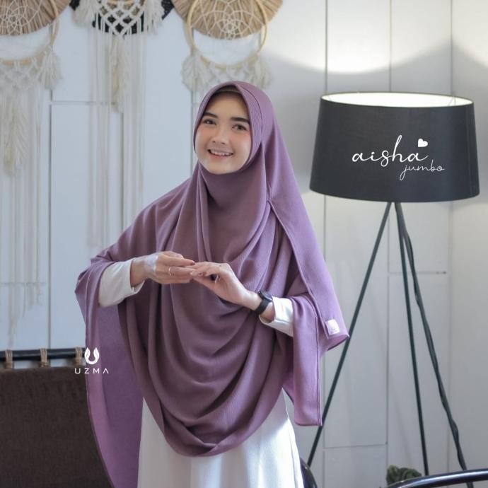 Aisha Pasmina Pet Instan Jumbo Syari Aisyah Lebar Hijab Premium Uzma