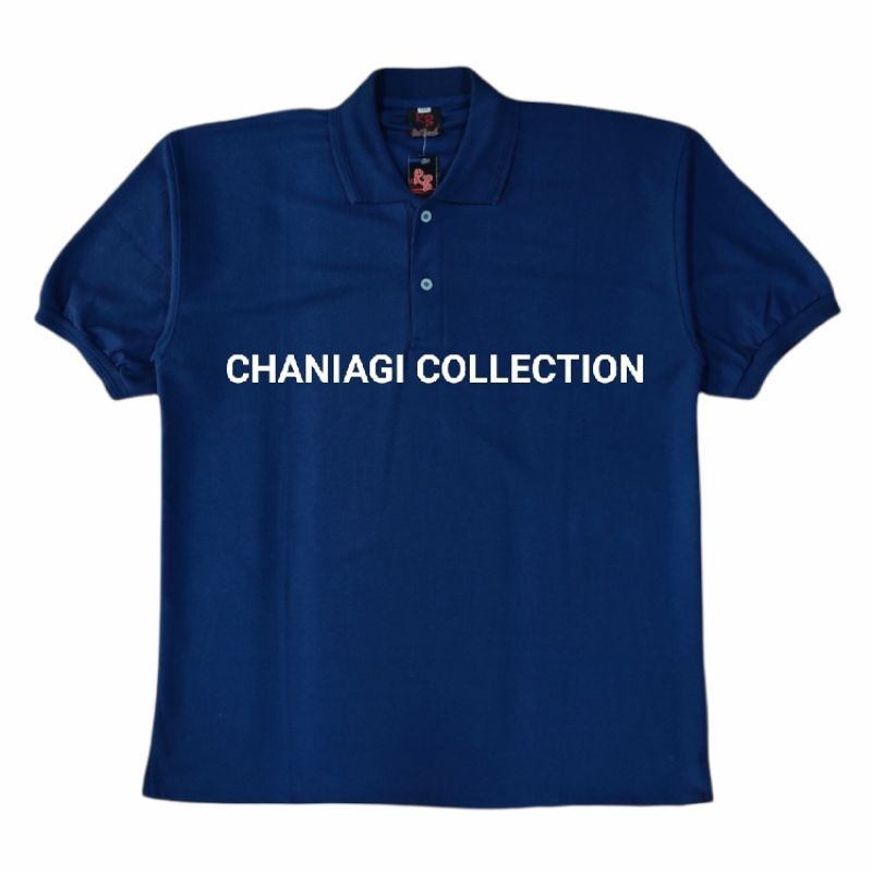 Kaos Polo/Kerah Biru Dongker/Navy Pendek Polos/Lis