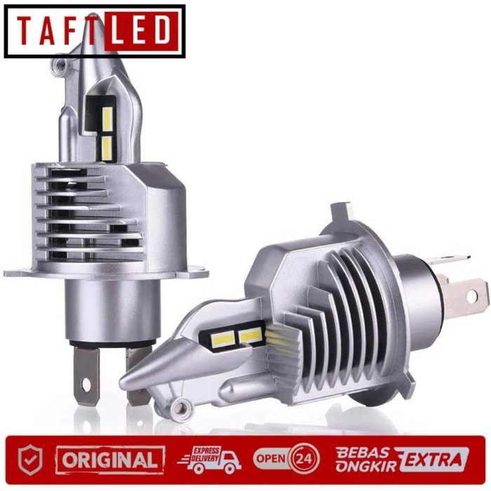 LAMPU MOBIL DEPAN LED FIGHTER SUPER TERANG 16000 LUMENS 2 PCS H4