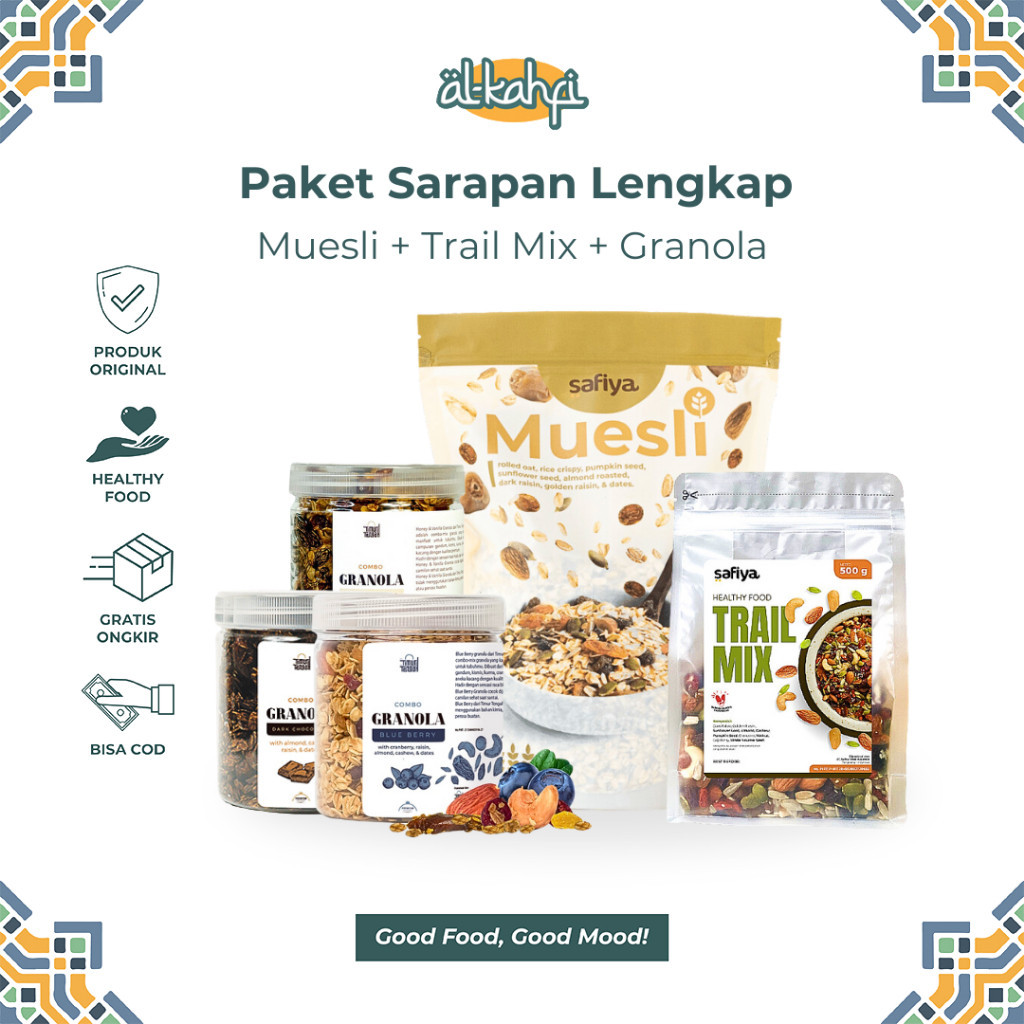 

[Paket Lengkap] Muesli 500Gr + Granola 250Gr + Trail X 250Gr Sereal Sarapan Oat
