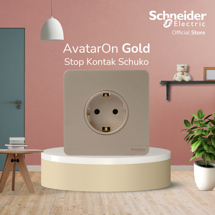 Schneider AvatarOn Stop Kontak Schuko - Gold