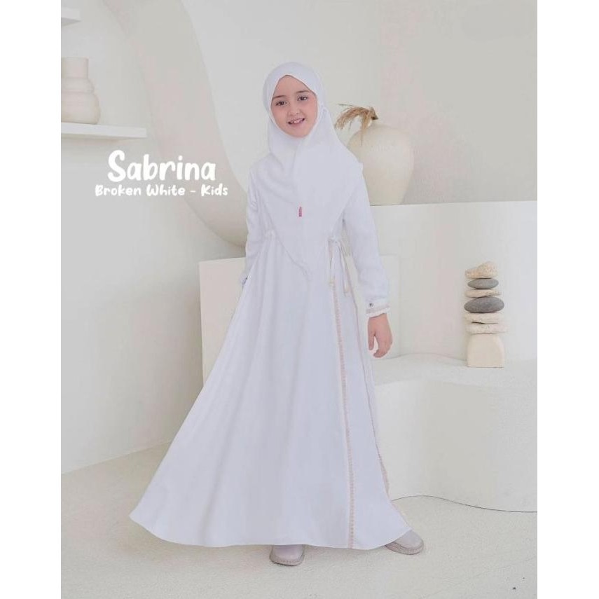 Baju Gamis Putih Anak Perempuan 9-12 tahun Dress Manasik Anak Sabrina terlaris