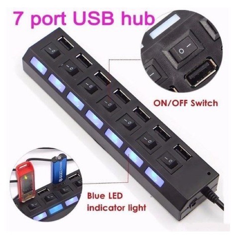 USB Hub 7 Port - Hiqh Speed / usb hub on off 7 port usb 2.0 for komputer usb cabang