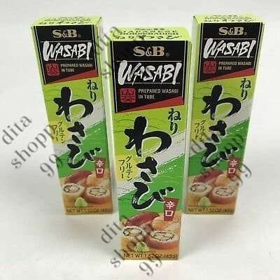 

S&B Wasabi Hot Paste Gulten Free 43GrPrepared Wasabi In Tube