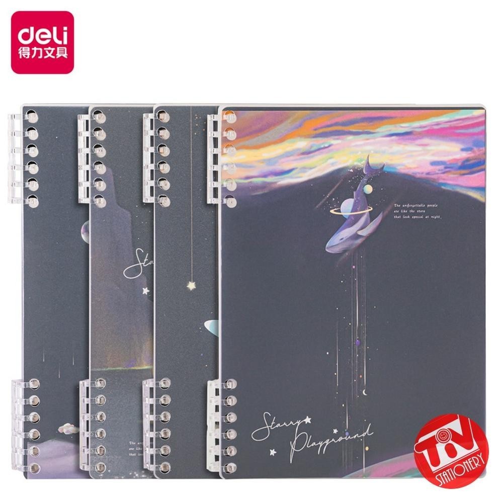 

Cuci Gudang Ring Binder File | Refillable Spiral Notebook Deli Planet A5/B5