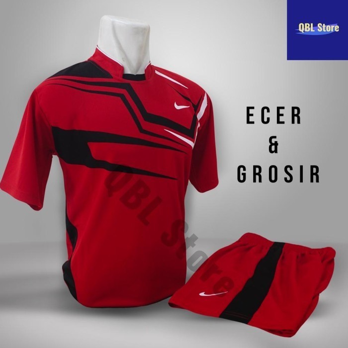Terlaris Baju Futsal Kaos Futsal Setelan Futsal Jersey Nke Line Merah Hitam Promo Terbaru
