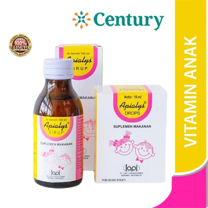 Apialys Drops 10 ml & Apialys Syrup 100 ml/Suplemen/Multivitamin Anak/Nafsu Makan