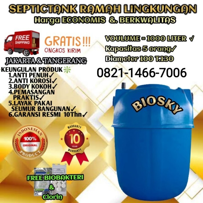 Terlaris Septic Tank Biotech, Biotank, Biotaff, Biofill, Biosky 1000 Liter Promo Terbaru