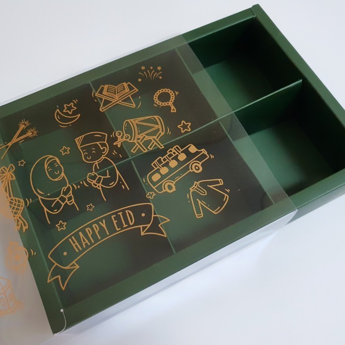 

Dus Mika Idul Fitri Eggtart Sekat 6 " Hijau Tua " & Tag 031