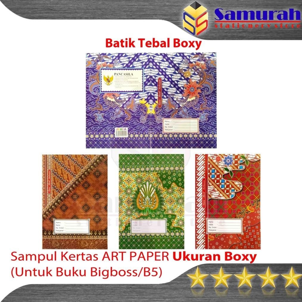 

Paket Instan Sampul Kertas Jenia Buku Tulis Ukuran Boxy / Big boss Campuss - Art Paper Batik Tebal 110 gsm 1 pak isi 20