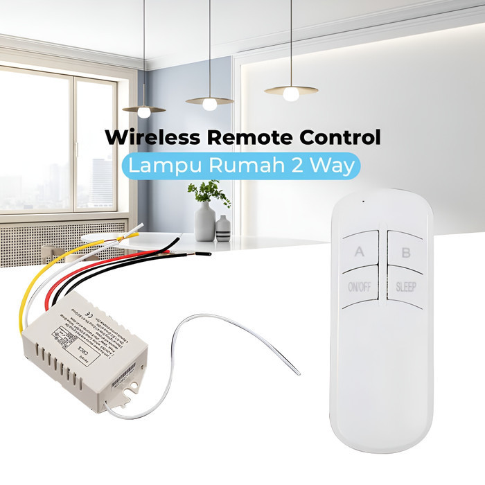 Terbaru Saklar Lampu Wireless Remot Kontrol Lampu Rumah 2 Way Promo Terlaris