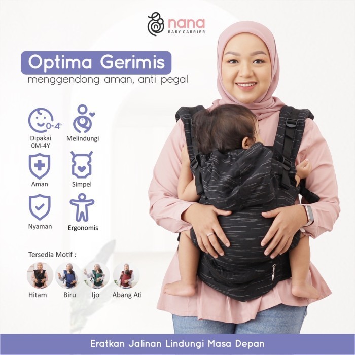 Terlaris Gendongan Bayi Adjustable Ssc Nana Babycarrier Optima Gerimis Promo Terbaru
