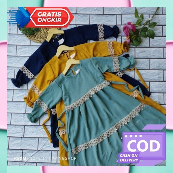 Ghamis Remaja Terbaru 2023 Lebaran Kekinian Import Mewah Gamis Anak Perempuan Tanggung Usia 6 7 8 9 