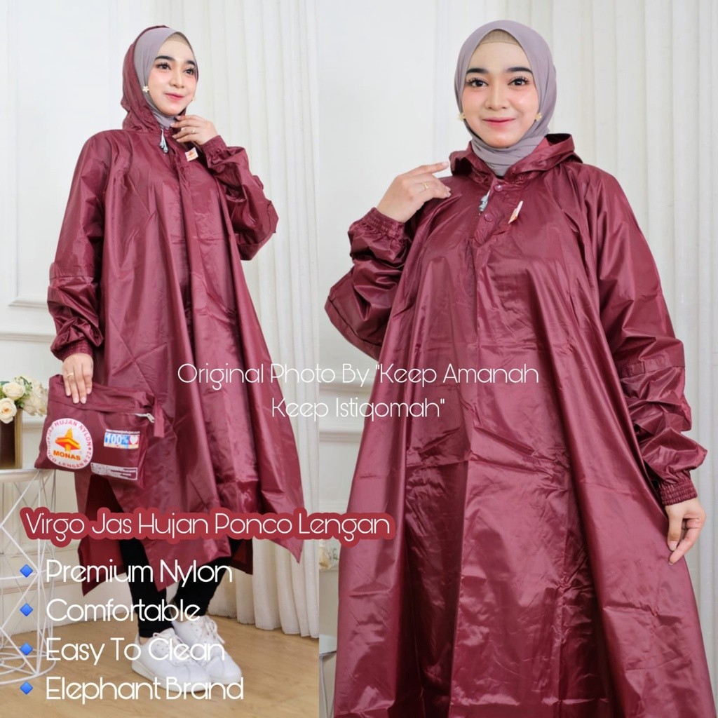 Virgo N22 Ponco Lengan Mantol Jas Hujan Nylon Monas