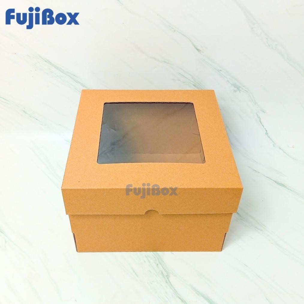

Paket Instan ( 10 Pcs ) E-FLUTE Kotak Puding Cake Kue Tart Bolu Chiffon Karton Corrugated Box 25 x 25 x 15 cm