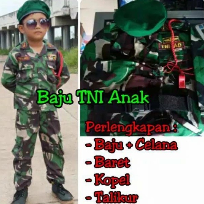 Jose Seragam Tentara Abri Tni Anak Sd Tk (Laki Wanita) Baju Karnaval