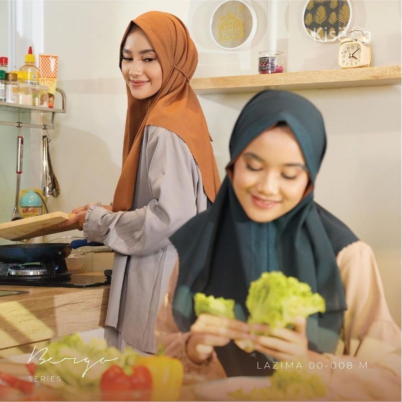 Kisera Kerudung Bergo Hijab 2 Warna, Jilbab Praktis Cantik "Lazima 00-008 M"