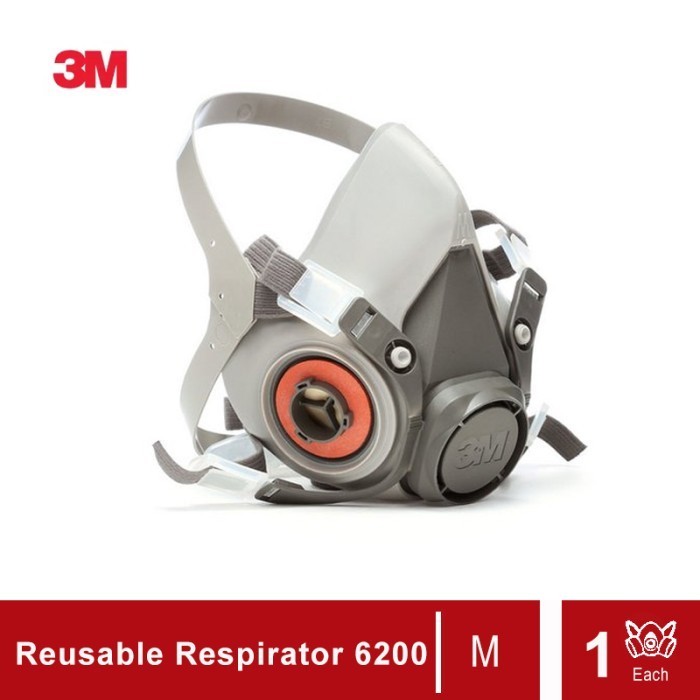 3M Half Facepiece Reusable Respirator 6200 (Masker 3M 6200)