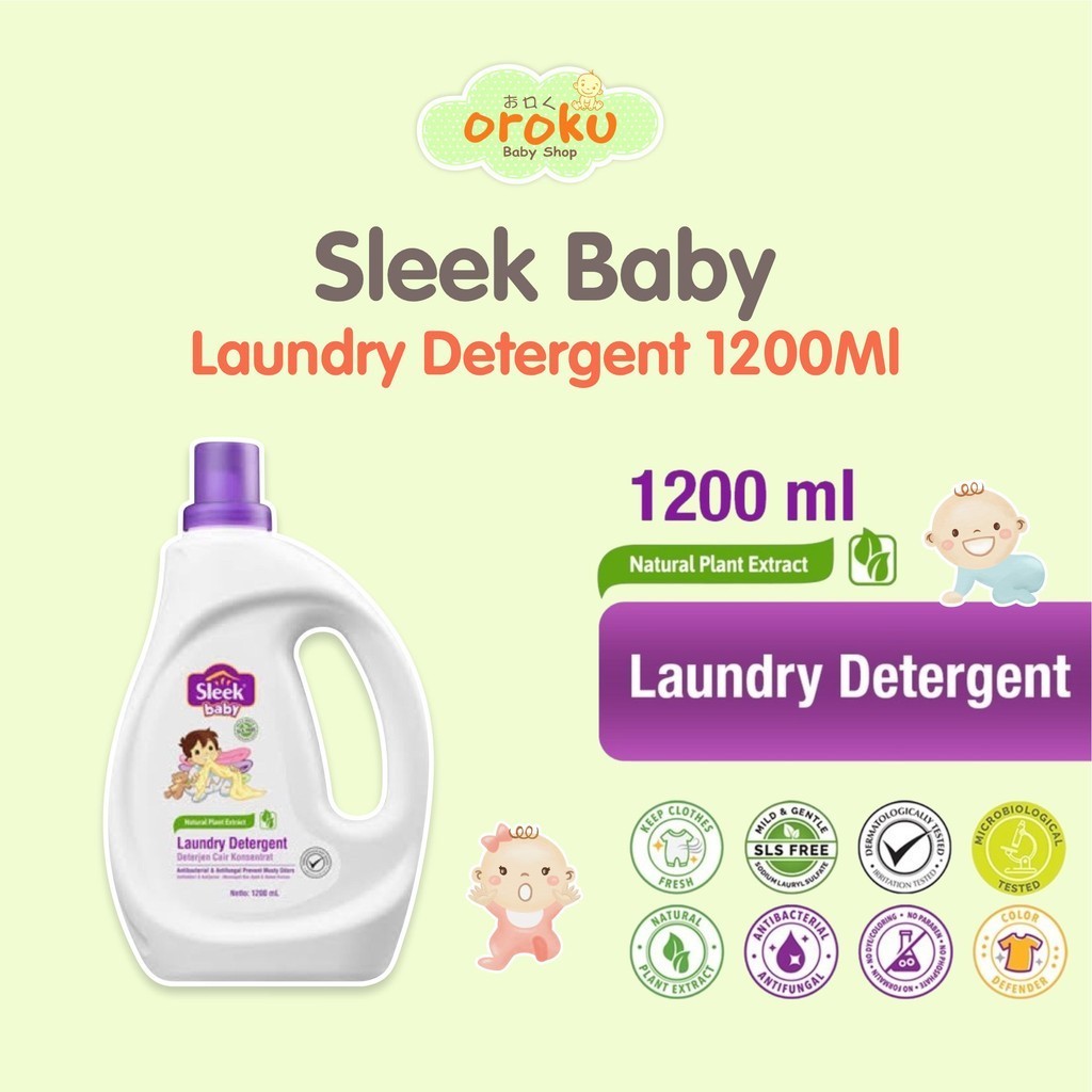 SLEEK BABY LAUNDRY DETERGENT BOTOL 1200ML / DETERGENT BAYI